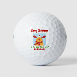 Christmas Best Mum Ever Name Reindeer Golf Balls