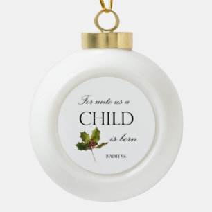 Christmas Bible Verse Ceramic Ball Ornament