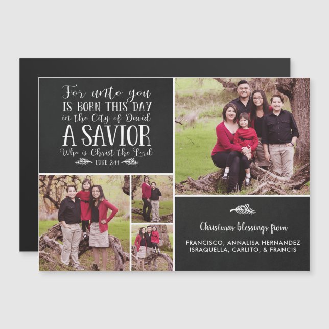 Christmas Bible Verse Typography Holiday Photo (Front/Back)