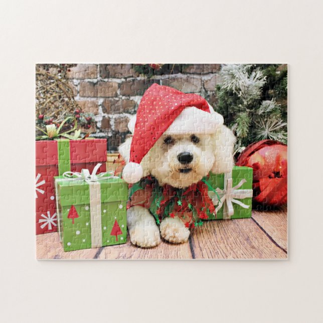Christmas - Bichon Frise - Daisy Jigsaw Puzzle (Horizontal)
