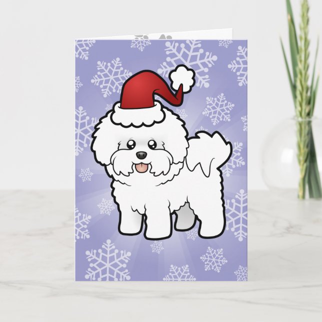 Christmas Bichon Frise Holiday Card (Front)