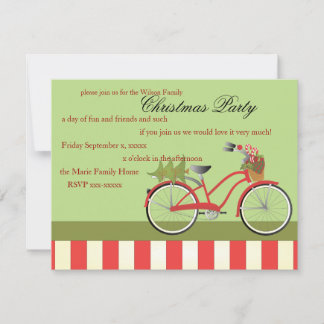 Christmas Bicycle Invitation