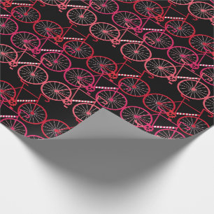 Christmas Bicycles with Candy Cane Stripes Wrapping Paper