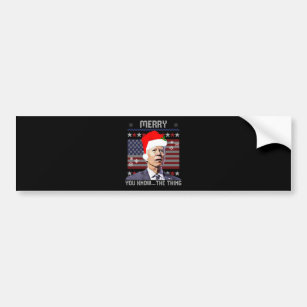Christmas Biden 2022 Funny Joe Biden Confused Xmas Bumper Sticker