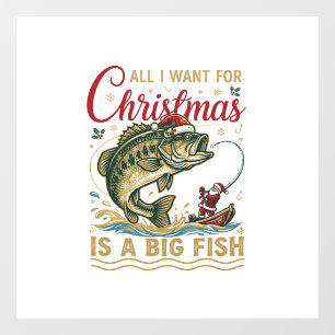 Christmas Big Fish Bass Santa Boat Fishing