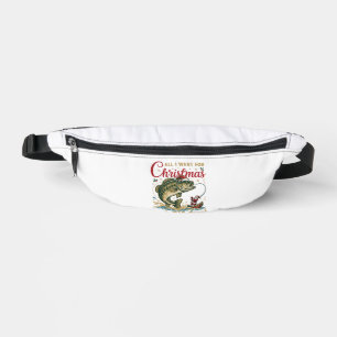 Christmas Big Fish Bass Santa Boat Fishing Bum Bags