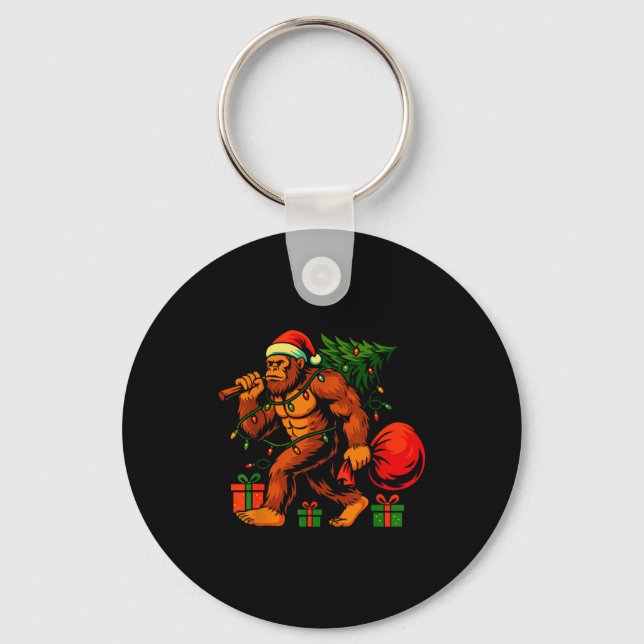 Christmas Bigfoot Costume Men Boy Sasquatch Xmas T Key Ring (Front)
