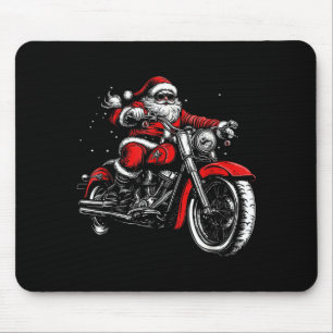 Christmas Biker Santa Claus Funny Motorcycle Motor Mouse Pad