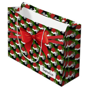 Christmas  Billiard Eight Ball Pattern - Large Gift Bag