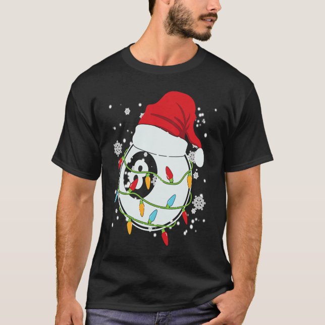 Christmas Billiard Funny Christmas Lights Xmas T-Shirt (Front)