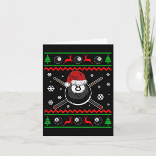 Christmas Billiard Snooker Pool Sport Funny Gift Card