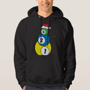 Christmas Billiards Snowman Kids Christmas Present Hoodie
