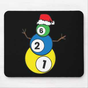 Christmas Billiards Snowman Kids Christmas Present Mouse Pad