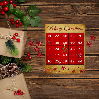 Christmas Bingo Ephemera Scrapbook Paper