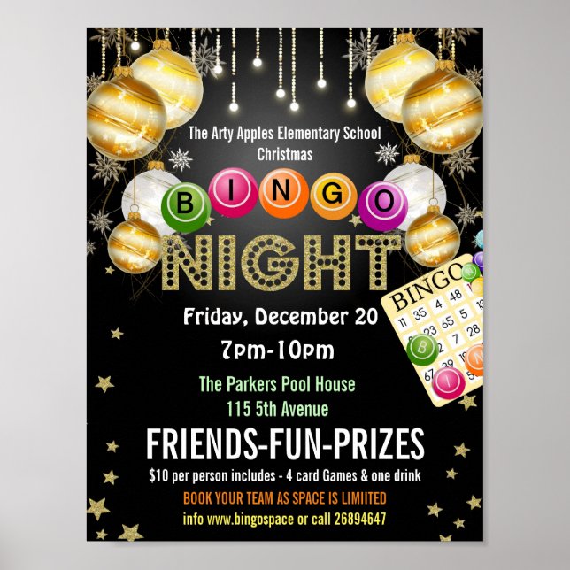 Christmas Bingo Night flyer Poster (Front)