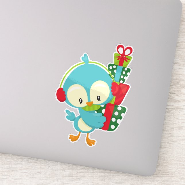 Christmas Bird, Cute Bird, Gifts, Presents, Xmas (Detail)