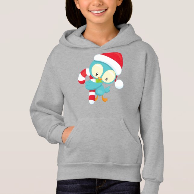 Christmas Bird, Cute Bird, Santa Hat, Candy Cane (Front)