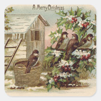 Christmas Bird Holly Snow Ladder Harvest