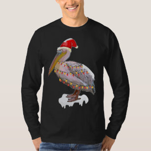 Christmas Bird Pelican Santa Hat Costume Bird Love T-Shirt