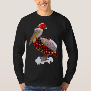 Christmas Bird Pelican Santa Hat Costume Bird Love T-Shirt