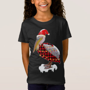 Christmas Bird Pelican Santa Hat Costume Bird Love T-Shirt