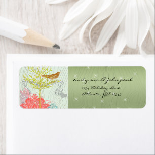 Christmas Bird Return Address Labels
