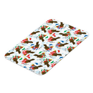 christmas bird santa magnet