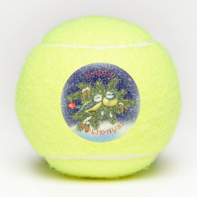 Christmas Birds Tennis Balls (Front)
