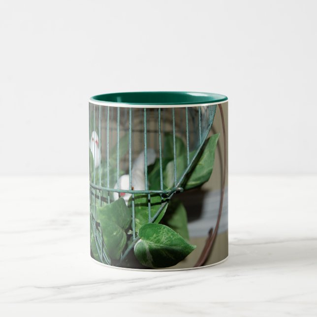 Christmas Birds Two-Tone Coffee Mug (Center)