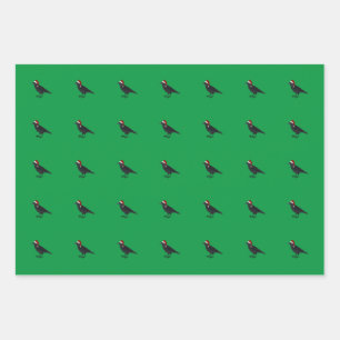Christmas Birds Wrapping Paper Sheet
