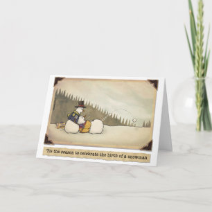 Christmas:  Birth of a Snowman Card