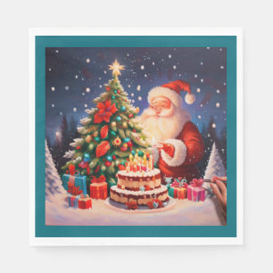 Christmas Birthday 10 Napkin