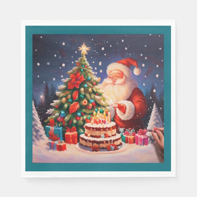 Christmas Birthday 10 Napkin (Front)