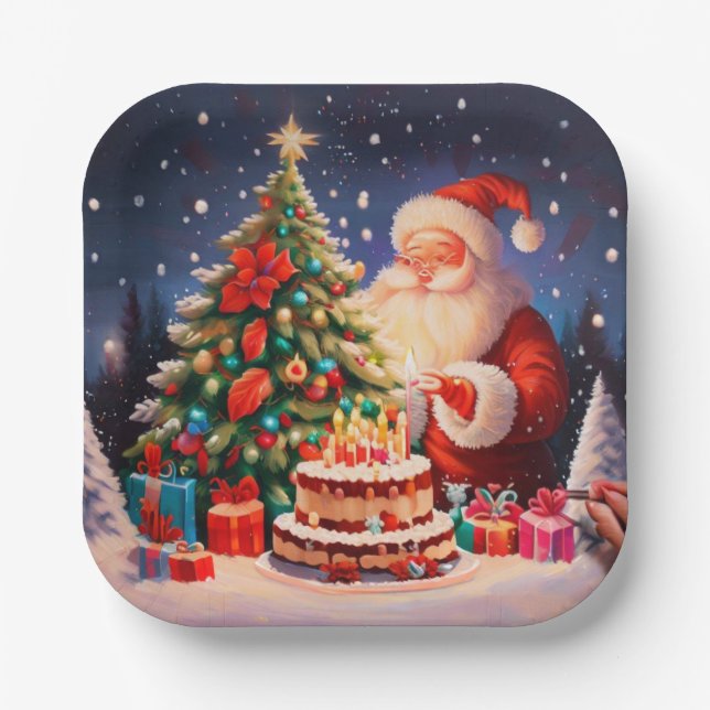 Christmas Birthday 11 Paper Plate (Front)