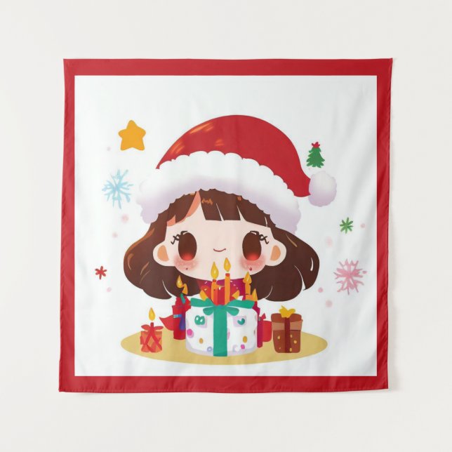 Christmas Birthday 2 Tapestry (Front)