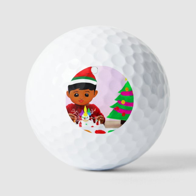 Christmas Birthday (4) Golf Balls (Front)