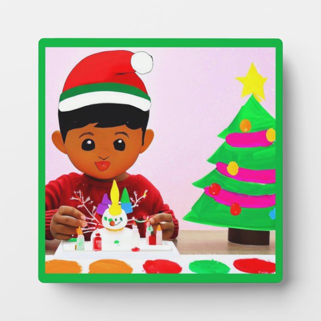 Christmas Birthday 4 Plaque (Front)