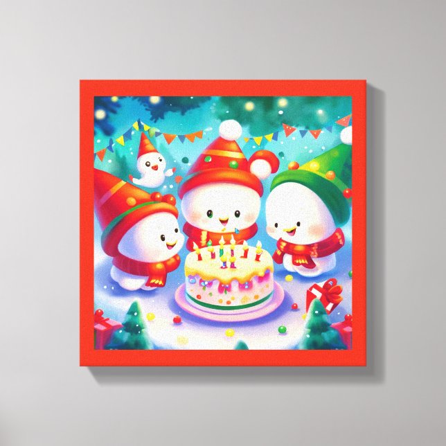 Christmas Birthday 6 Canvas Print (Front)