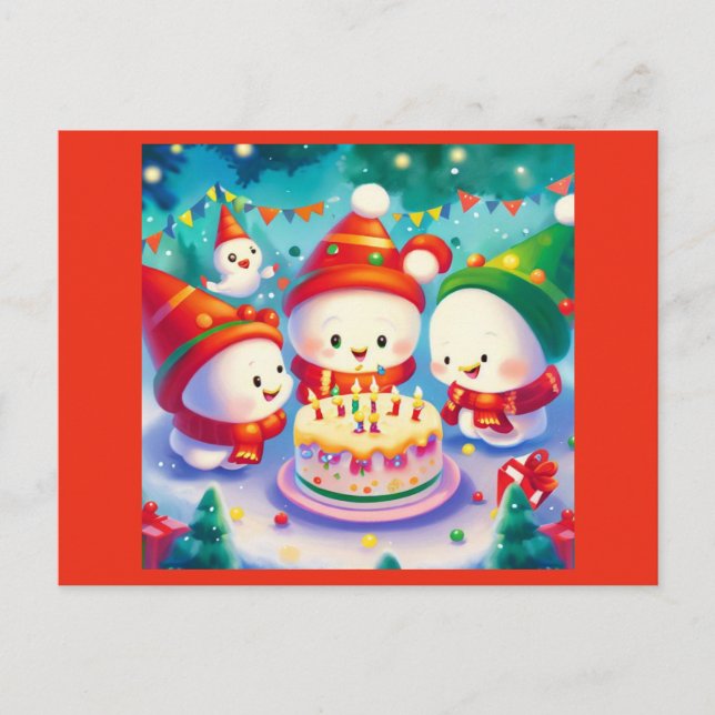 Christmas Birthday 6 Postcard (Front)