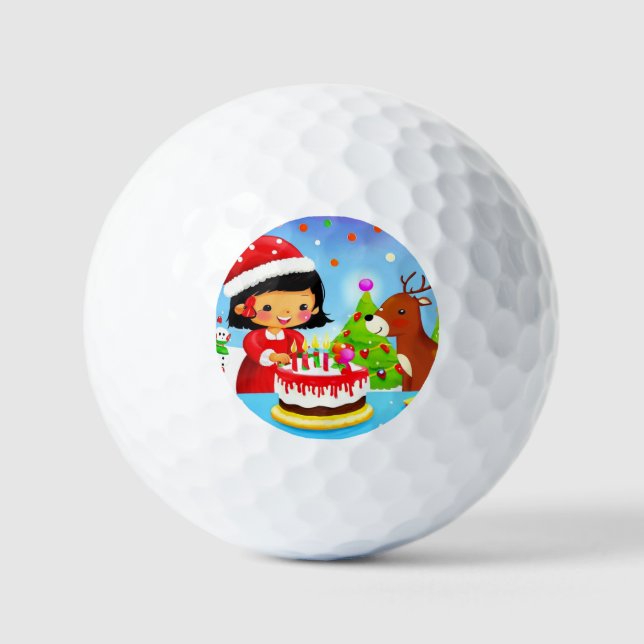 Christmas Birthday (7) Golf Balls (Front)