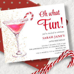 Christmas Birthday Cocktail Budget Invitation