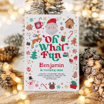 Christmas Birthday Oh What Fun Kids Birthday Party Invitation<br><div class="desc">Celebrate the magic of your little one's first year and the enchantment of the festive season with our whimsical invitation. Not only does it provide a memorable keepsake for years to come,  but it also sets the tone for a day filled with love,  laughter,  and magical moments.</div>
