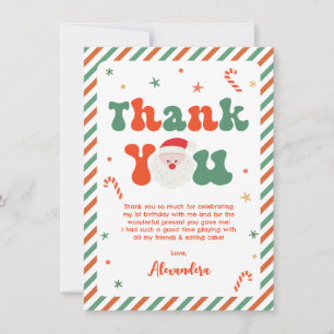 Christmas Birthday Party Thank You Card