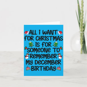 Christmas Birthday Quote Funny December Birthday Card