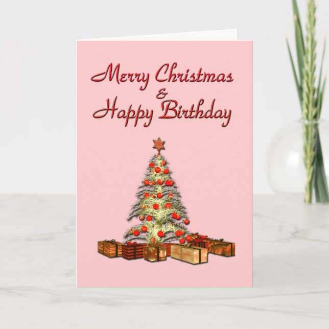 Christmas Birthday Red Card (Front)
