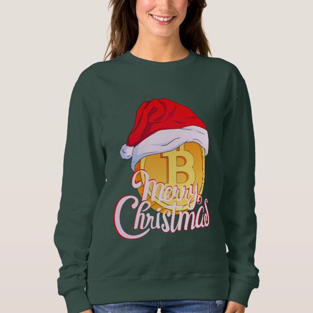 Christmas Bitcoin - Day Traders Gift Sweatshirt (Front)