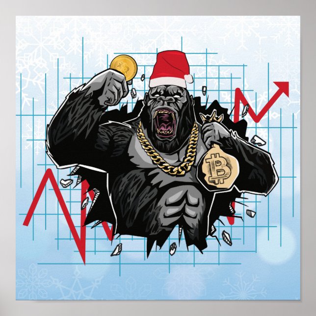 Christmas Bitcoin Stock Market Poster (Front)