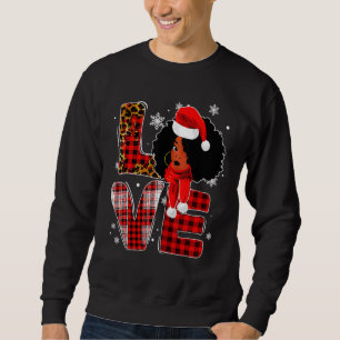 Christmas Black African American Costume Santa Mel Sweatshirt