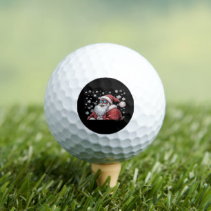 Christmas Black African American Santa Xmas  Golf Balls