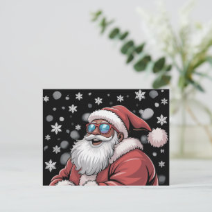 Christmas Black African American Santa Xmas Holiday Postcard